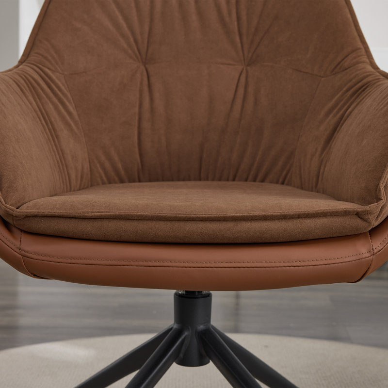 Fauteuil de bureau pivotant en simili cuir avec accoudoirs Isen odern odern, Brun