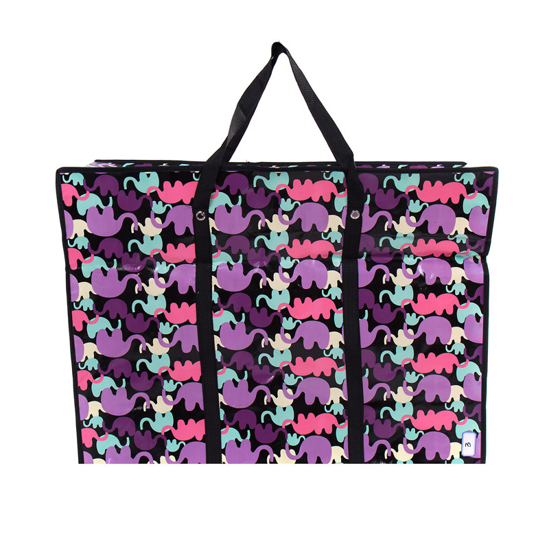 Plastic Laundry Bag, Black/Pink/Purple