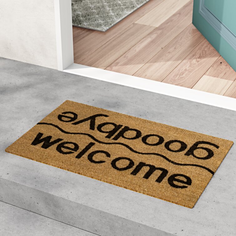 Welcome and Goodbye Doormat 18 x 30, Non-Slip, Durable