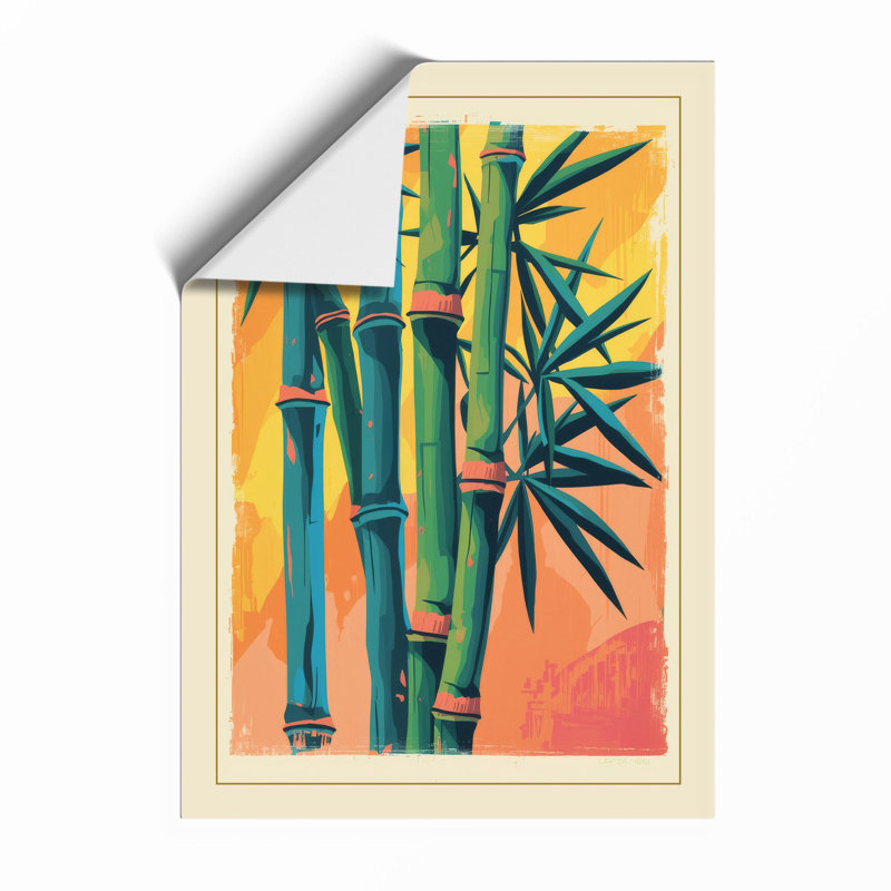 Three Bamboo Stalks Botanical - Framed Print, A2 - 59.4 x 42.0 cm, Unframed
