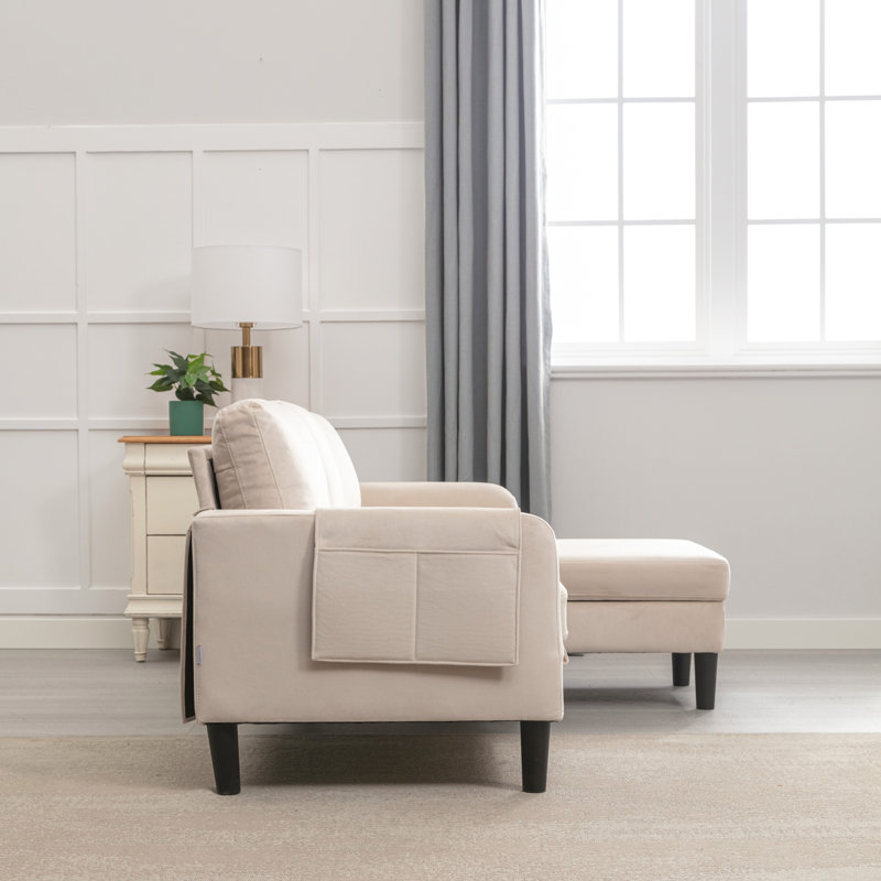Canapé modulaire avec canapé-lit modulaire réversible, Polyester beige