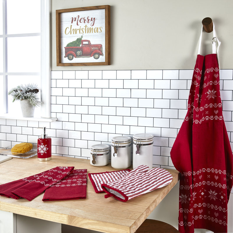 Christmas No Pattern Cotton Bib Apron