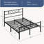 Modern Metal Bed Frame with Cross-design Headboard & Footboard-230473508-230473511