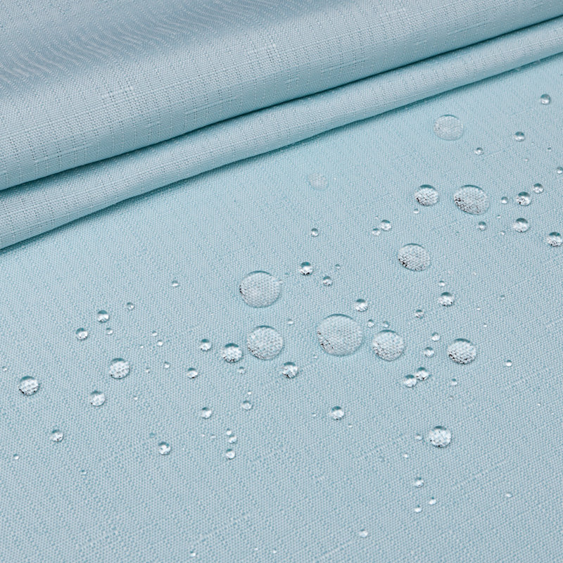 Bartek No Hook Slub Linen Textured Shower Curtain with Snap-in PEVA Liner Set, Blue, 74"H x 71"W