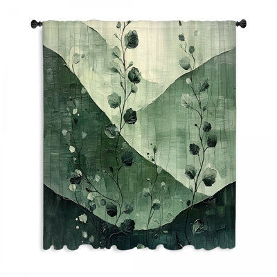 Floral Peaks Window Curtains, Nature Blockout & Sheer Curtains - 1 Panel