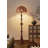 French Mid-Century Wrought Iron & Rattan Floor Lamp