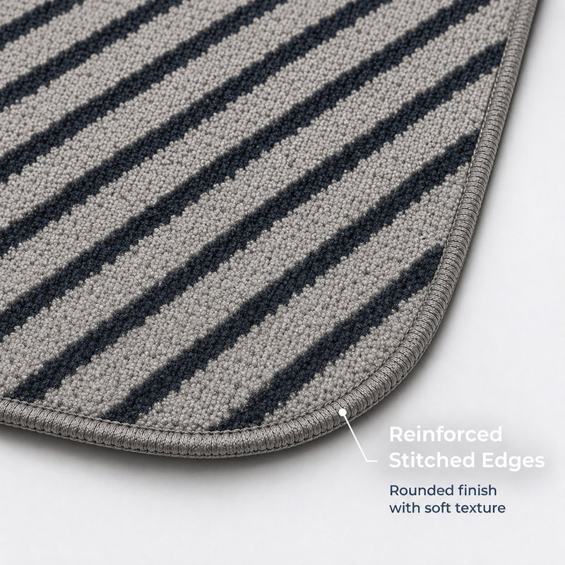 Geometric Kitchen Mat Set, Gray