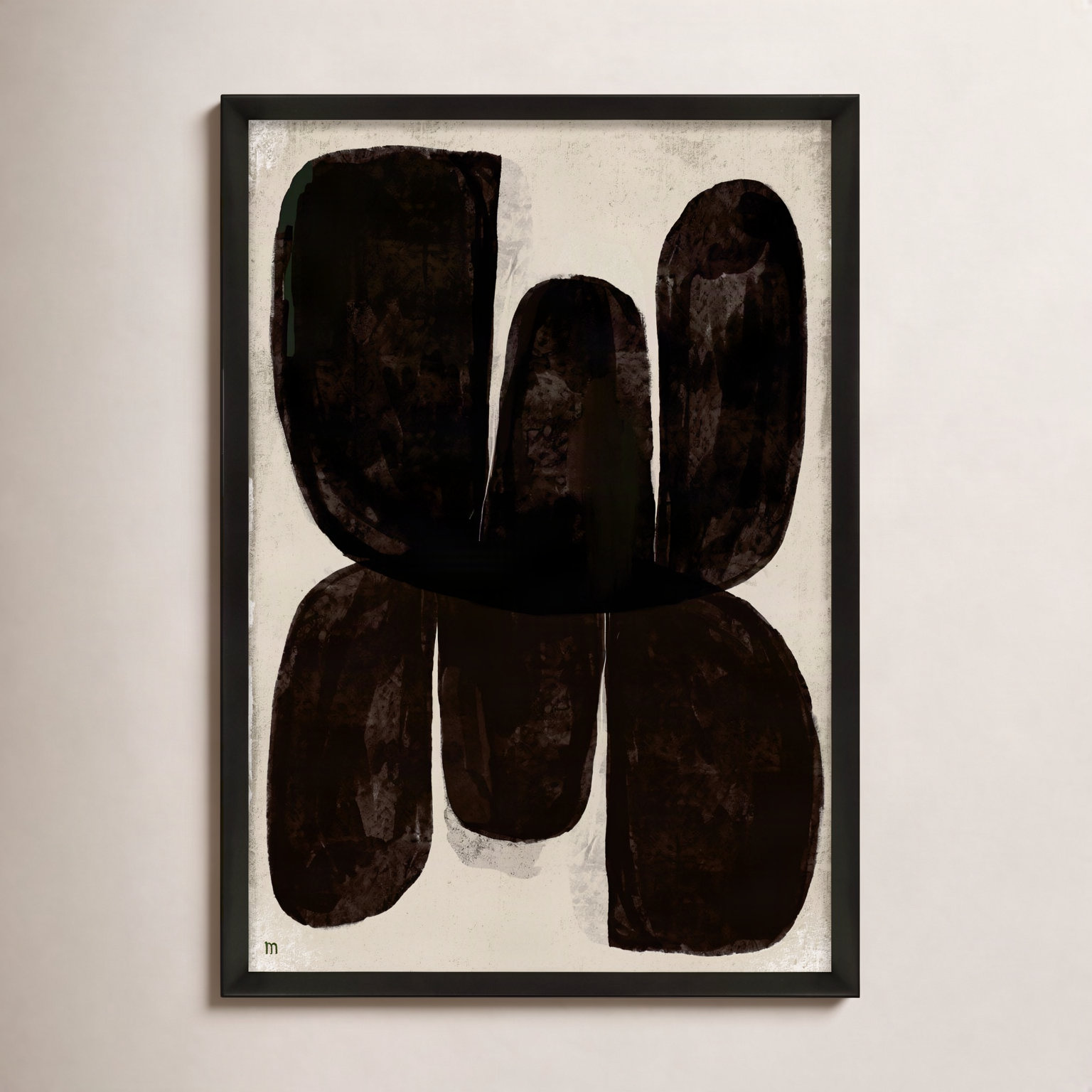 Night Butterfly Print, 50" H x 35" W x 1.25" D, Black