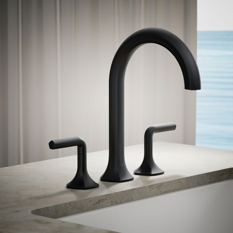 Poignée de robinet de salle de bain l 2,58 "x H 4,06" Occasion, Noir mat