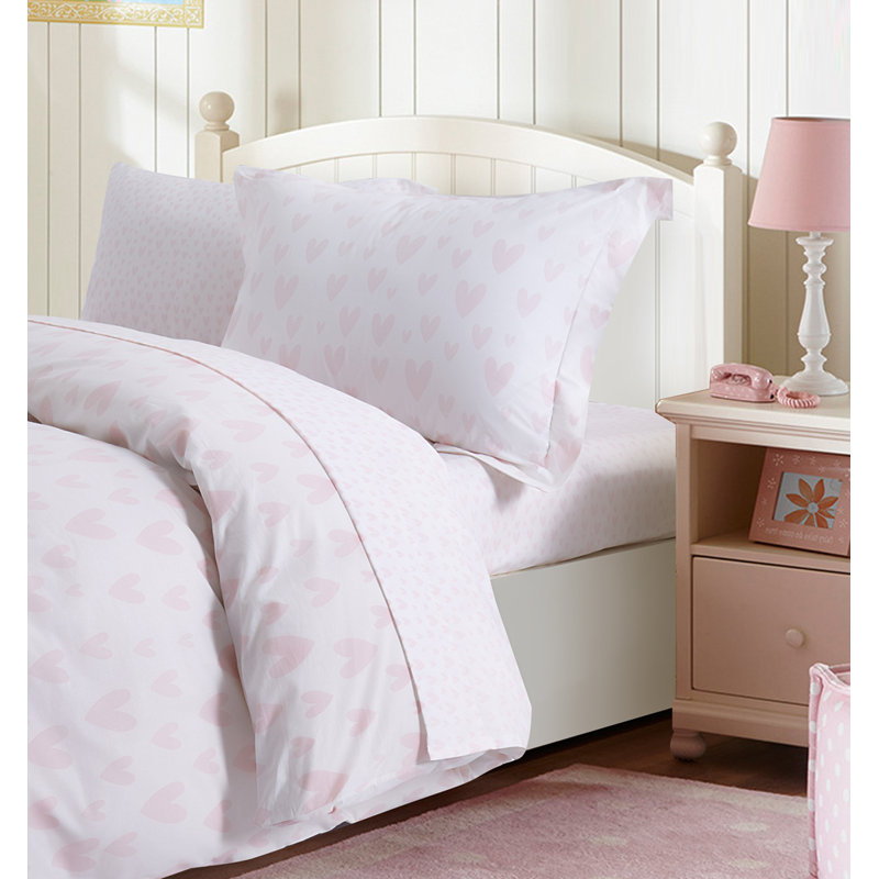 Ensemble de housse de couette à imprimé de coton biologique, Couette double / double + 2 taies décoratives sta