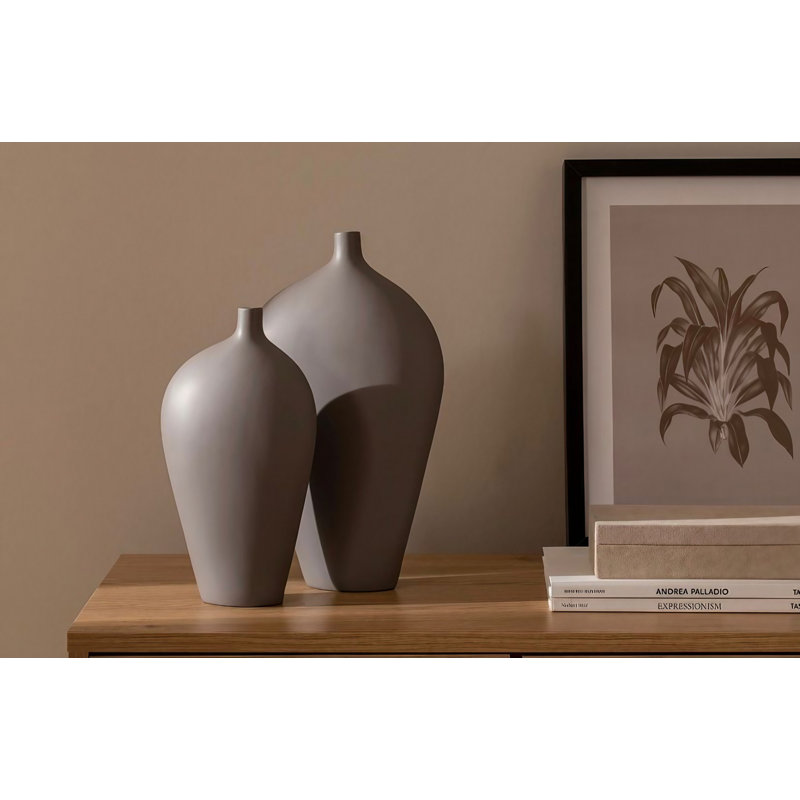 Crisinda Ceramic Table Vase, Mink, 15cm H x 5cm W x 29cm D