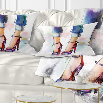 Jambes et chaussures féminines - Coussin décoratif imprimé Street Art