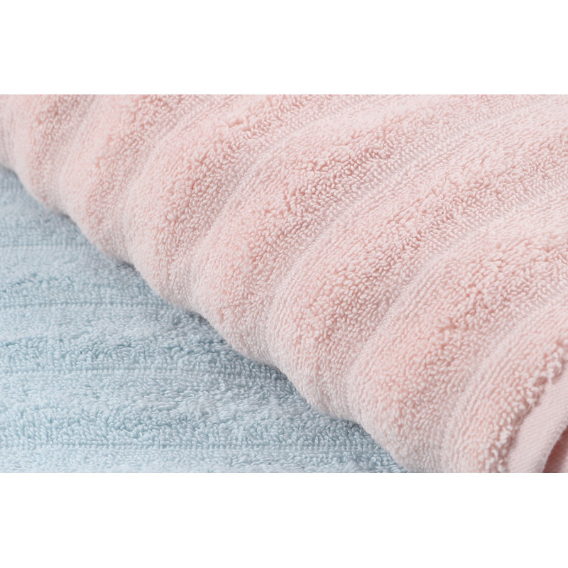 Ensemble de 2 essuie-mains 100% coton 2 pièces, Rose / bleu