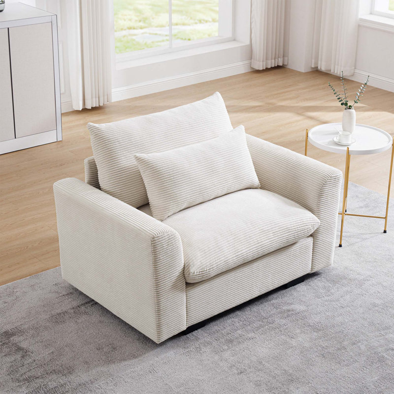 Fauteuil d'appoint Corduroy, Beige