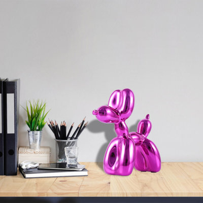 Ornement de statue créative pour chien ballon (1 pièce) - Sculpture en résine décorative pour chambre à coucher, bureau, plusieurs couleurs disponibles