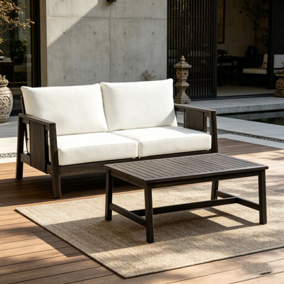 Ensemble de canapé 2 pièces avec causeuse d'extérieur et table basse