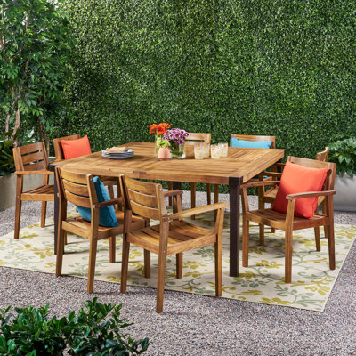 Warwick 8 - Person Acacia Patio Dining Set with Square Table