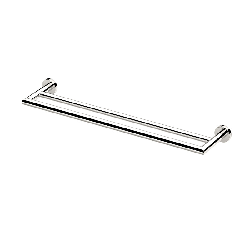 Porte-serviettes mural double 24 po Glam Double |, Nickel poli