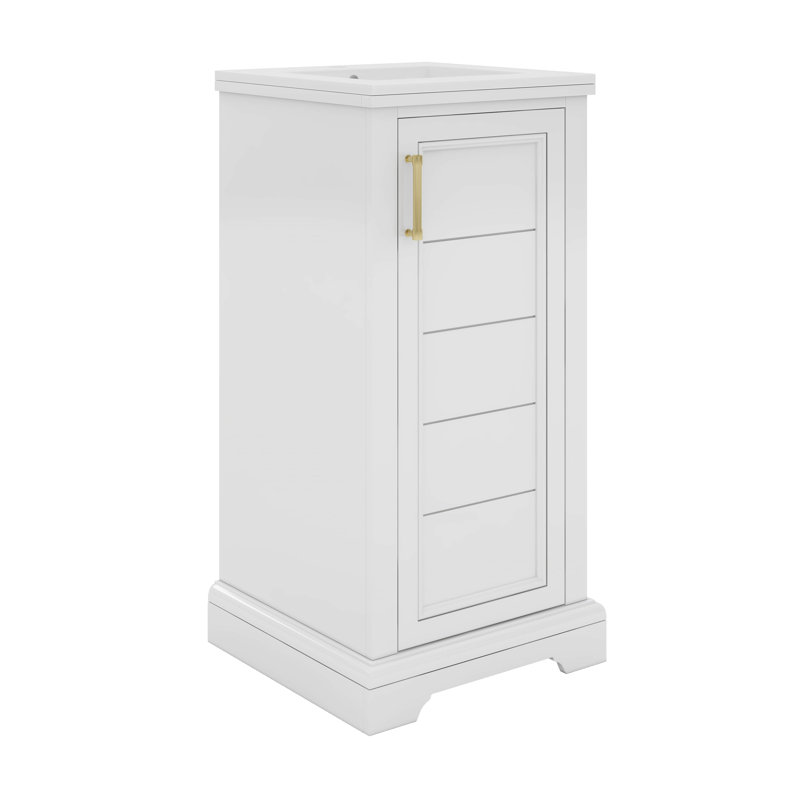 Meuble-lavabo de 16 pouces avec lavabo en céramique, tablette réglable, style français