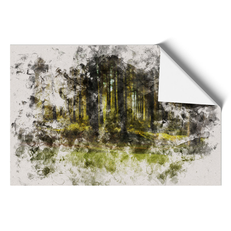 Green Forest Watercolour - Frameless Print, 30cm H x 42cm W x 0.1cm D