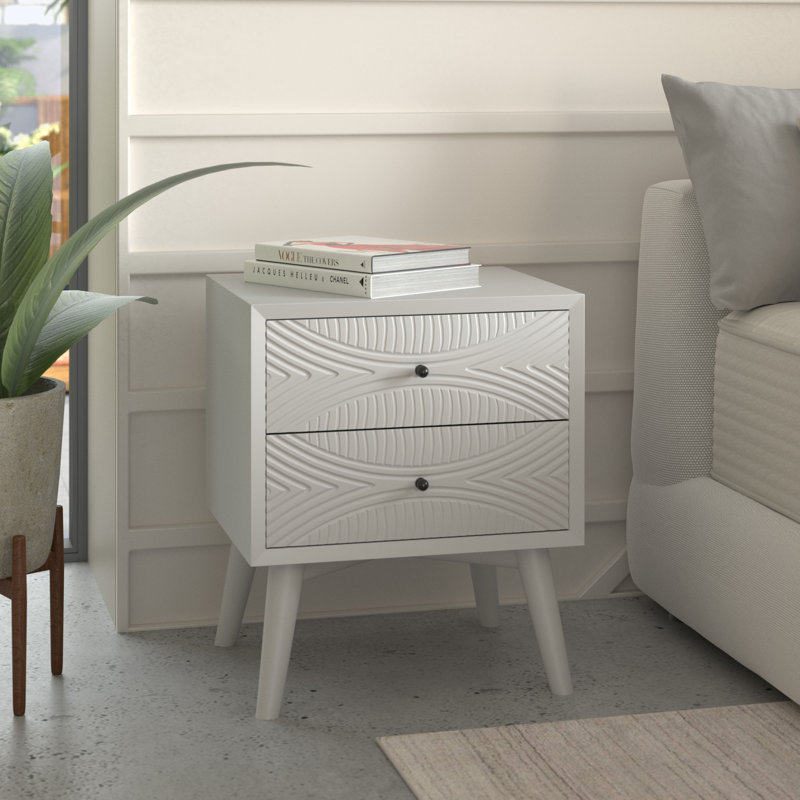 Table de chevet Alvia Tranquility, blanc