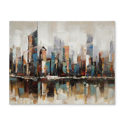 Cities Blue Industrial Polyester Placemat - Abstract Textured Design
