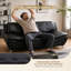 Ensemble de canapé 3 pièces en similicuir noir, canapé 76,5 po + causeuse + fauteuil simple pour la chambre à coucher du salon-131533021