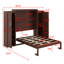 Lit escamotable, lit escamotable en bois avec garde-robe et tablette de rangement, cadre de lit plateforme pliable multifonctionnel pour chambre d'amis, chambre à coucher-1413088455