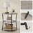 Round End Table With 3-Tier Storage Shelves