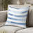 Modern Throw Pillow - Striped Blue And White Moonlit Stripes Printed Cushion-125946427