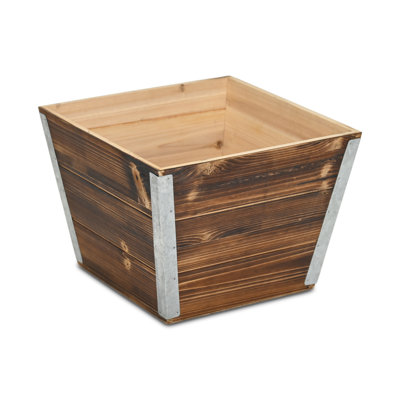 Cavorn Tapered Square Brown Planter Bucket
