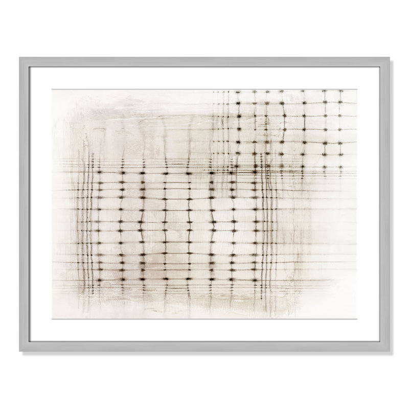 «Intersecting Lines in Quiet Neutralité II», version paysage par , Argenté mat, L 29,5 po x H 23,5 po, Imprimé mat