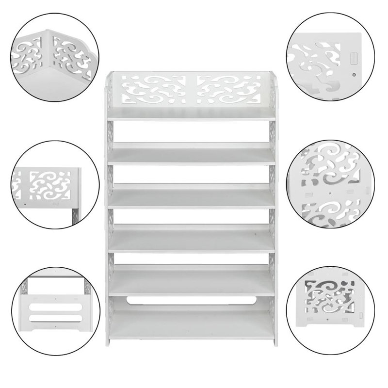 Tepass 18 Pair Shoe Rack, (6 Shelves) 38" H x 24.2" W x 9.4" D