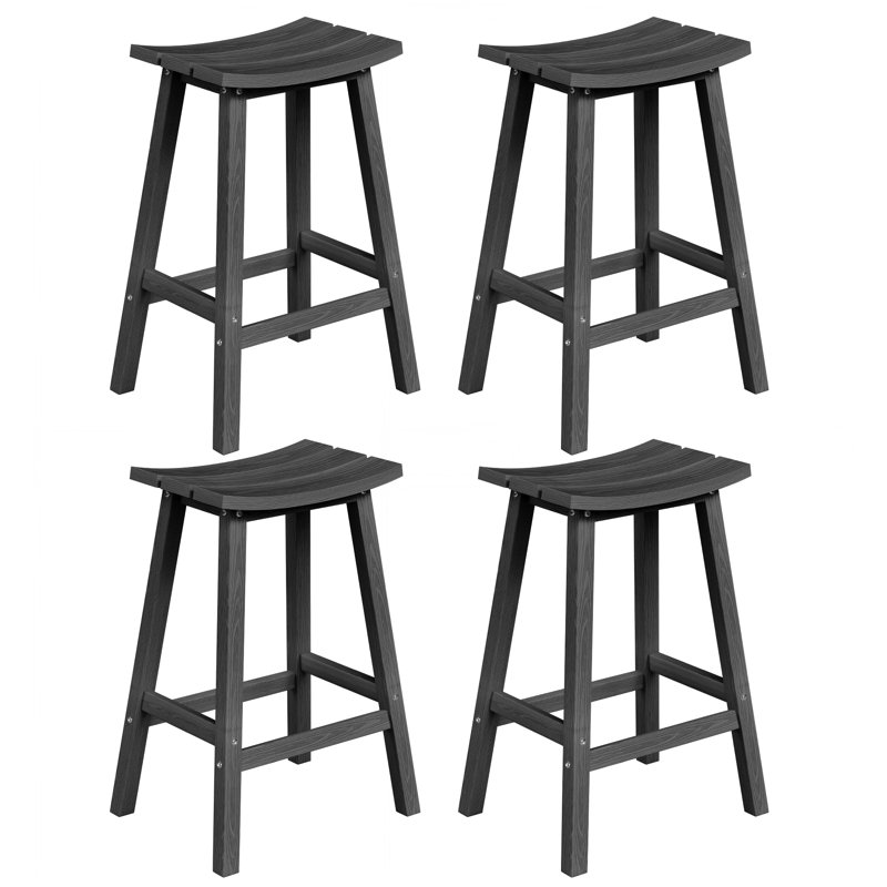 Tabouret de comptoir de cuisine Backless, Noir, 29"