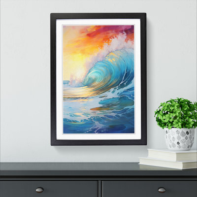 Ocean Modern No.3 - Single Picture Frame Print on Wood