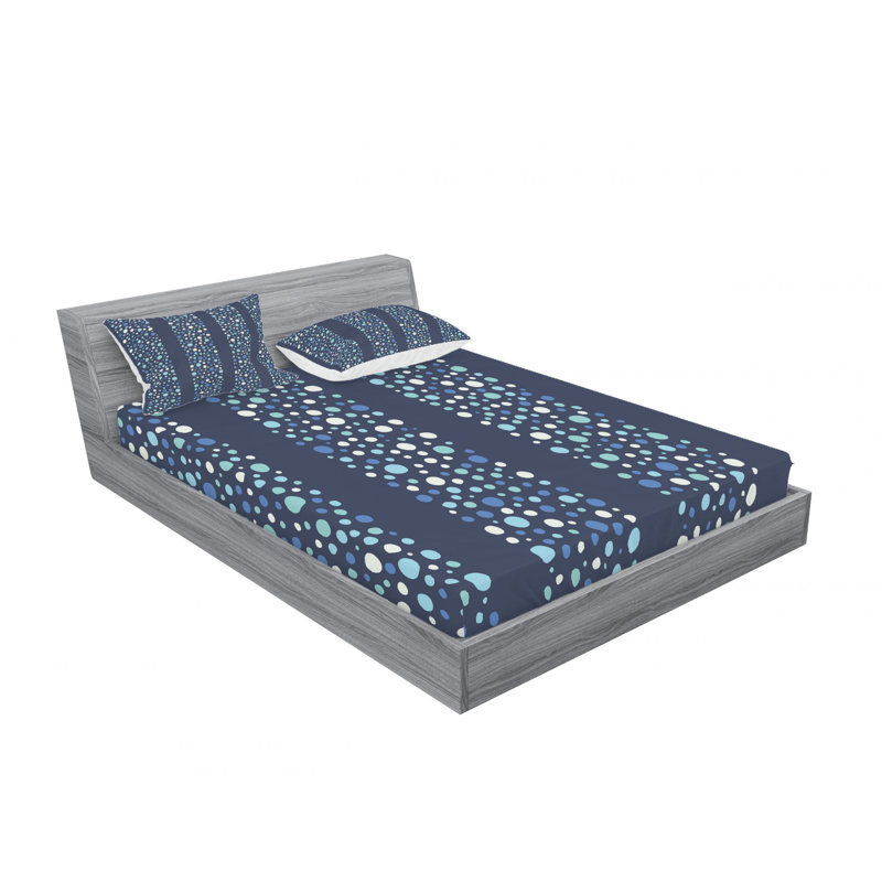 Microfiber Geometric Sheet Set, Full/Double Sheet Set with Fitted Sheet