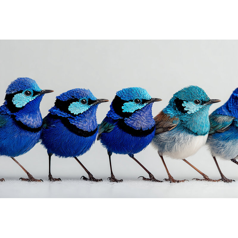 «Blue Wren Parade», art mural sur toile tendue, H 16 po x l 24 po