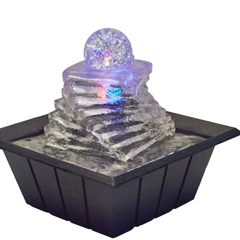 Fontaine de table à glace en résine avec spirale et lumière Kabat