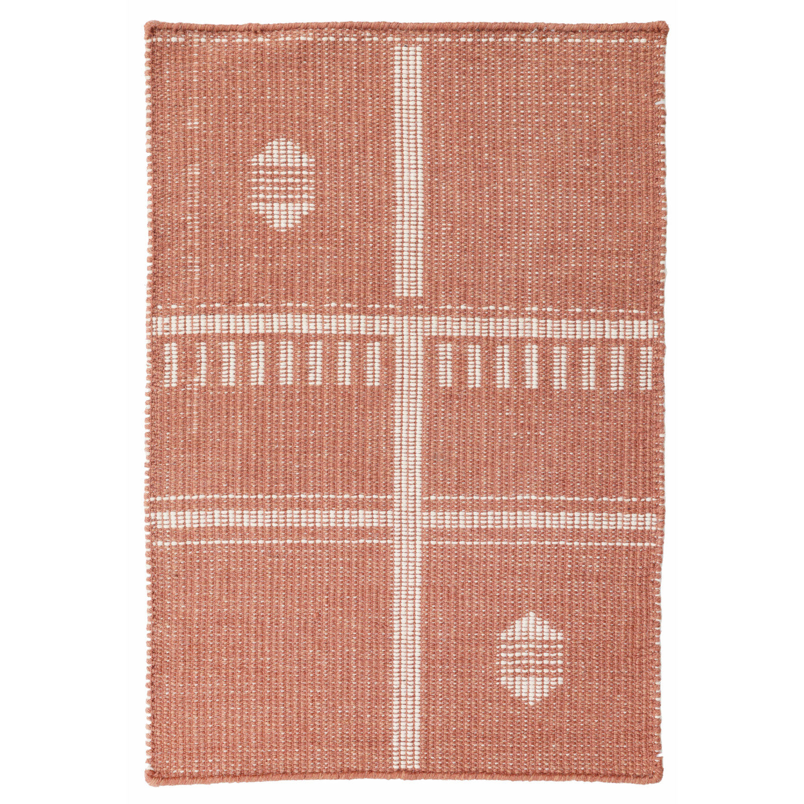 Lulu Geometric Performance Indoor/Outdoor Area Rug, Rectangle 3' x 5', Clay