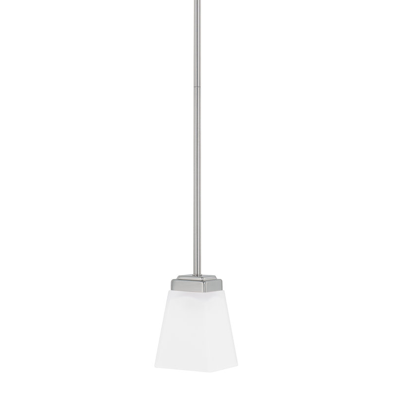 Luminaire suspendu carré / rectangulaire à 1 lumière Baxley, Nickel brossé