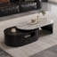 Table basse moderne en pierre ovale rétractable