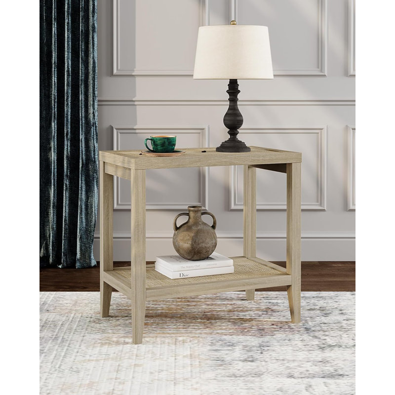 Table de chevet Boho Rattan Table de chevet - Table de bout Farmhouse
