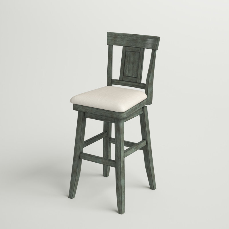 Fortville Swivel Upholstered Counter Stool, Antique Sage, Bar Stool (30.59” Seat Height)