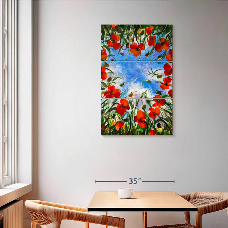 Harnek Springtime Red Poppies, 57" H x 36" W