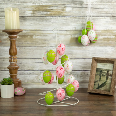 Décoration de table 14,25 po rose, blanc et vert