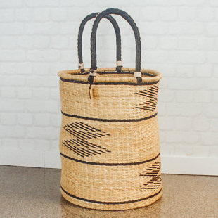 Bolga Baskets - Laundry Hamper Natural Diamond