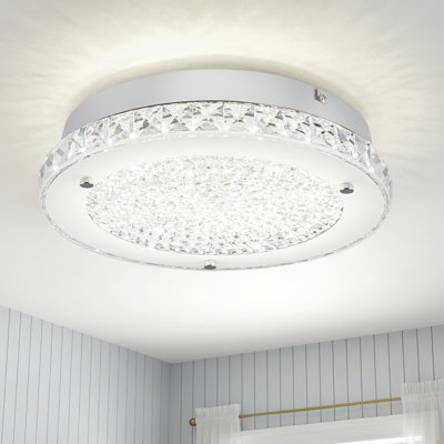 Victorie LED Flush Mount Ceiling Light Fixture Ceiling Mount 14 in. Crystal Ceiling Light for Bedroom