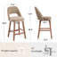 Tabouret de bar rembourré à dossier plein avec structure en bois massif, aucune installation requise-1377308282-1377546968