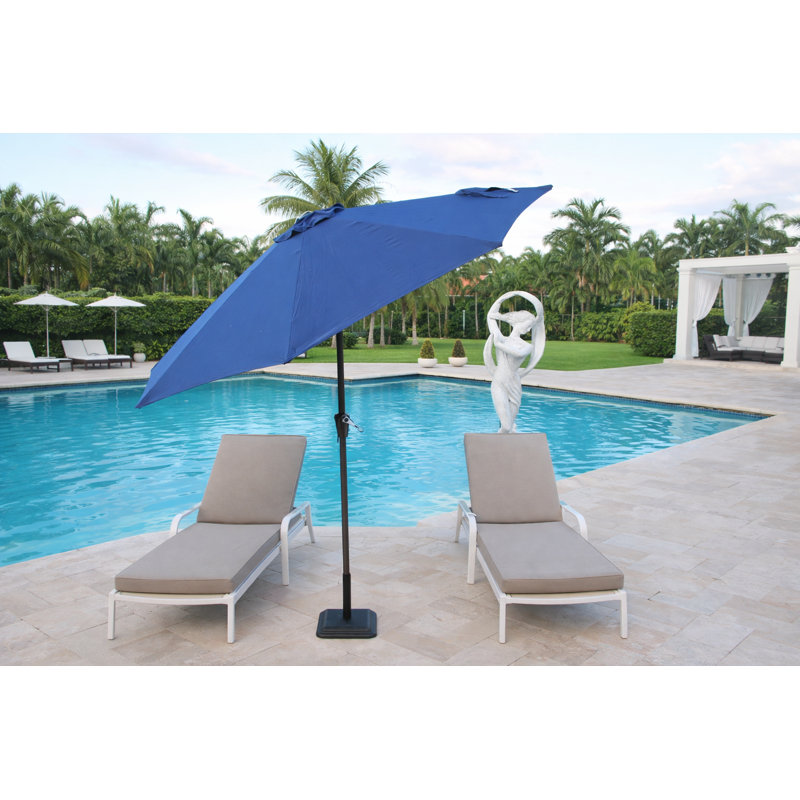 Parasol de marché inclinable 9 pi. Aluminium, Marine