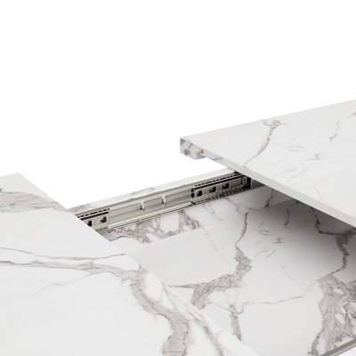 Extendable Metal Base Dining Table
